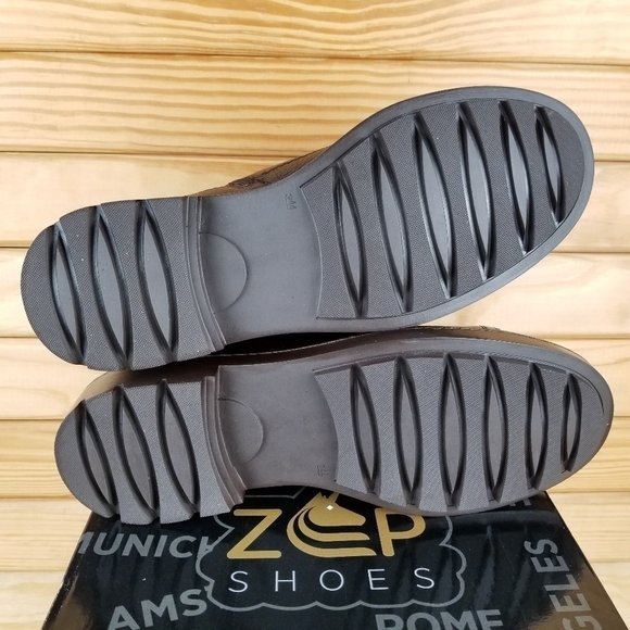 Men's 100% Genuine Leather Brown Ankle Boots by Paul Branco Side Zip Lace-up 11M - Picture 4 of 13